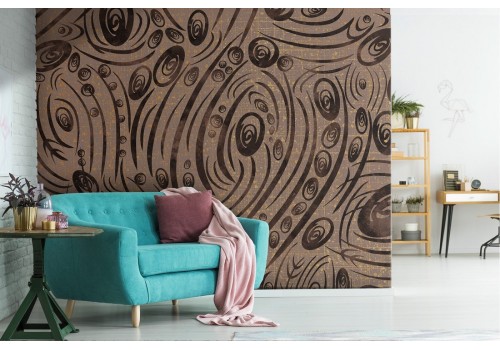 Brown vintage abstract wallpaper decoration.