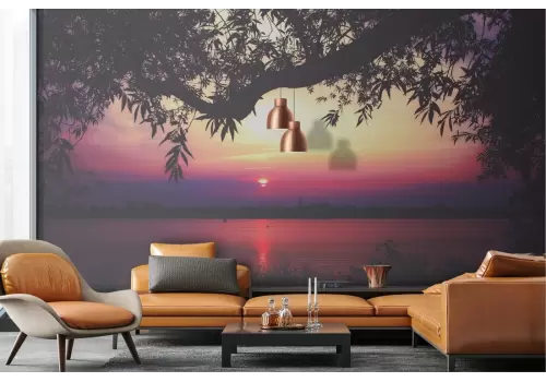 Carta da Parati paesaggio mare al tramonto 2