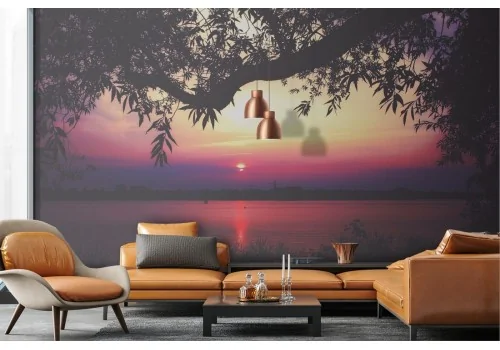 Wallpaper of a seaside landscape at sunset 2