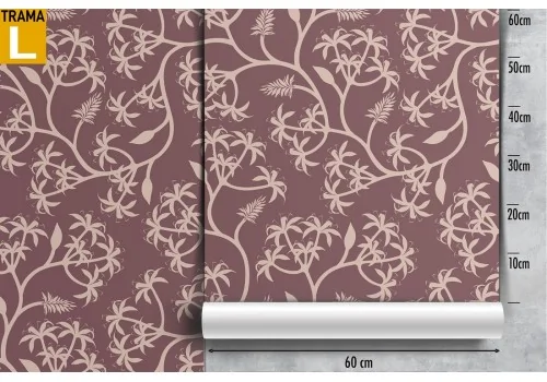 Modern stylized nature wallpaper with flowers and branches. 2