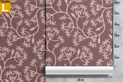 Carta da Parati fiori e rami natura stilizzata moderna.