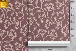 Modern stylized nature wallpaper with flowers and branches.