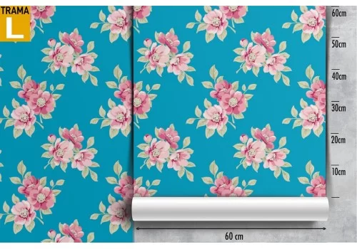 Carta da Parati fiori rosa design vintage pattern. 2