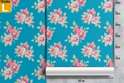 Pink flowers vintage design wallpaper pattern.