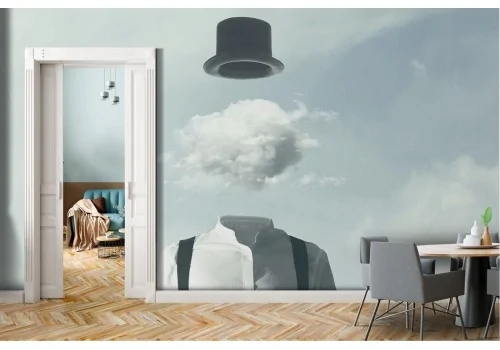 Wallpaper painted modern abstract man