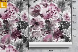 Pink flowers wallpaper modern abstract design.