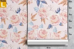 Vintage antique pink flowers wallpaper pattern.