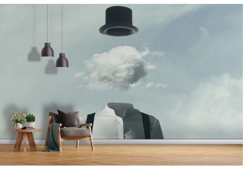 Wallpaper painted modern abstract man 2