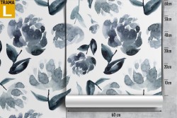 Abstract flowers grey modern nature wallpaper.