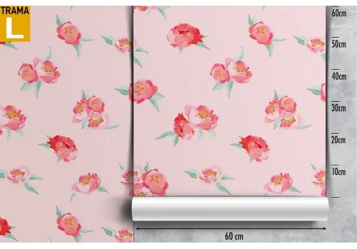 Red flowers wallpaper minimalist design. 2