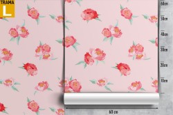 Red flowers wallpaper minimalist design.