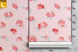 Red flowers wallpaper minimalist design.