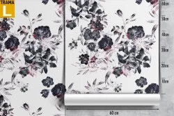 Carta da Parati fiori neri natura moderna pattern.