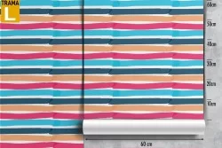 Carta da Parati righe arcobaleno bambini pattern.