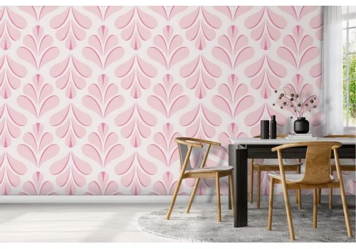 Pink damask wallpaper pattern.