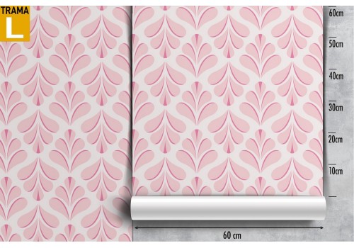 Modern pink damask wallpaper pattern. 2