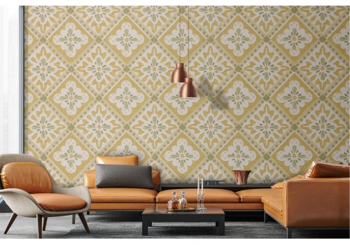 Vintage geometric hexagon wallpaper decoration.