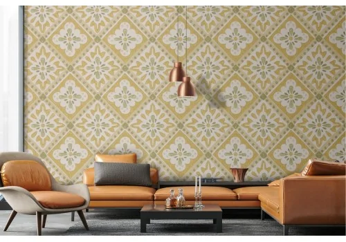 Vintage geometric hexagon wallpaper decoration.