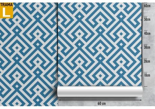 Carta da Parati decorazione geometrica azzurro. 2