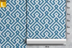 Blue geometric wallpaper decoration.
