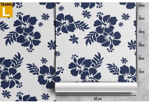 Carta da Parati fiori blu natura design moderno. 2