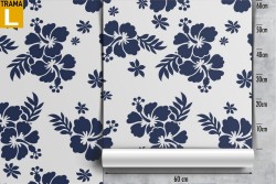 Carta da Parati fiori blu natura design moderno.