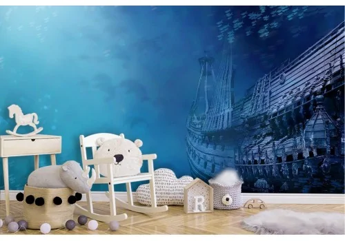 Seascape wallpaper with sailing ship