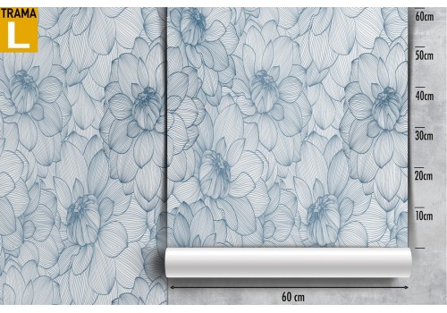 Abstract flower wallpaper in blue modern nature. 2