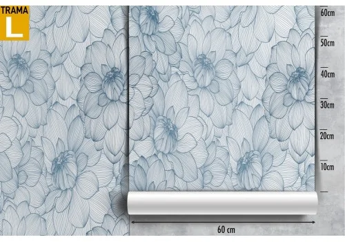 Abstract flower wallpaper in blue modern nature. 2