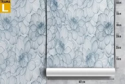 Carta da Parati fiori astratti azzurro natura moderna.