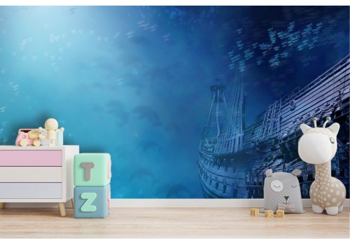 Seabed wallpaper with sailboat 2