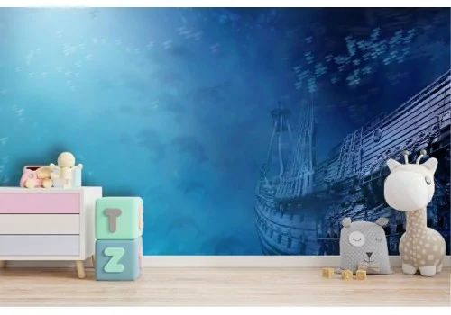 Seabed wallpaper with sailboat 2