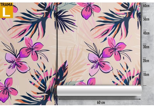 Tropical pink flowers nature pattern wallpaper. 2