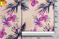 Carta da Parati fiori tropicali rosa natura pattern.