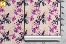 Modern Stylized Tropical Flower Wallpaper