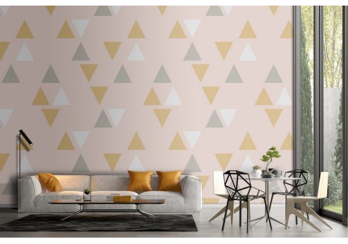 Modern geometric triangles wallpaper pattern.
