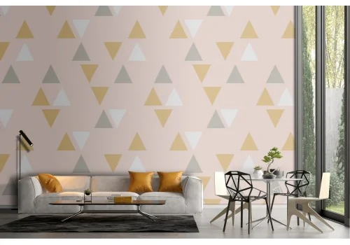 Modern geometric triangles wallpaper pattern.
