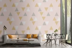 Modern geometric triangles wallpaper pattern.