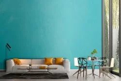 Carta da Parati superficie cemento azzurro