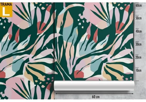 Modern wallpaper with stylized flowers and leaves. 2