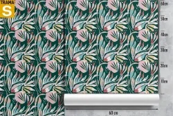Wallpaper Design and Styles Flora and Fauna Abstract Leaves Modern Flowers