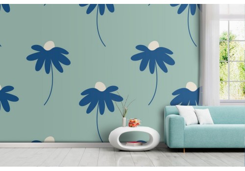 Modern nature flowers wallpaper pattern.