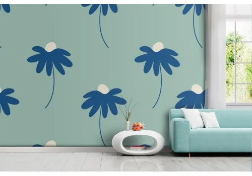 Modern nature flowers wallpaper pattern.