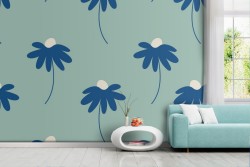 Modern nature flowers wallpaper pattern.