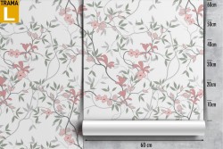 Wallpaper blooming branches nature pink pattern.