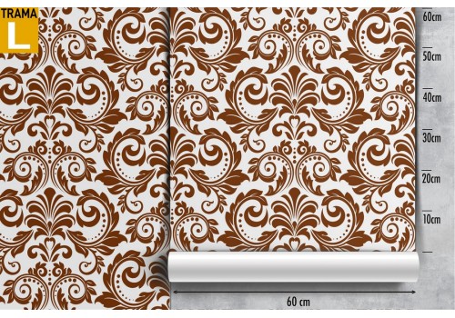 Brown vintage damask wallpaper pattern. 2