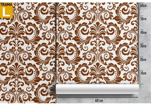 Brown vintage damask wallpaper pattern. 2
