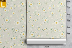 Carta da Parati margherite fiori vintage natura.