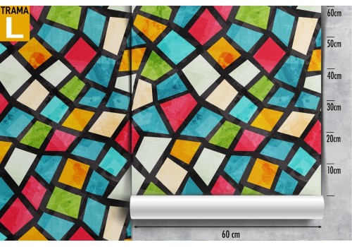Rainbow mosaic tile wallpaper. 2