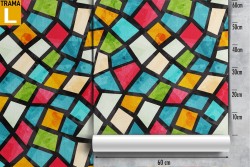 Rainbow mosaic tile wallpaper.